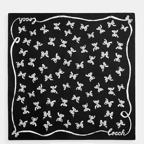 Coach Silk Bow Print Bandana / Scarf - Picture 1 of 16